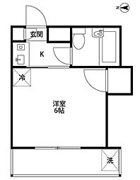 グランドハイツ八王子 1Kの間取図画像
