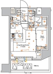ＳＹＦＯＲＭＥ ＭＡＣＨＩＤＡ 9階1LDKの間取り