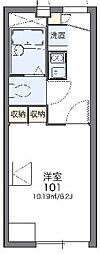 レオパレスリバーサイド 1Kの間取図画像
