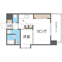 エステート・モア平尾公園通り 1LDKの間取図画像