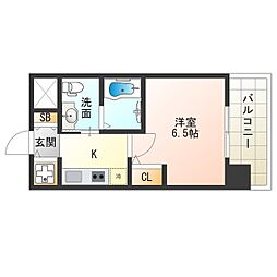 エスライズ堂島川 1Kの間取図画像