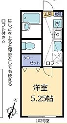 スカイヴィレッジ 1Kの間取図画像