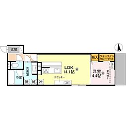 D-residence安立 1階1LDKの間取り
