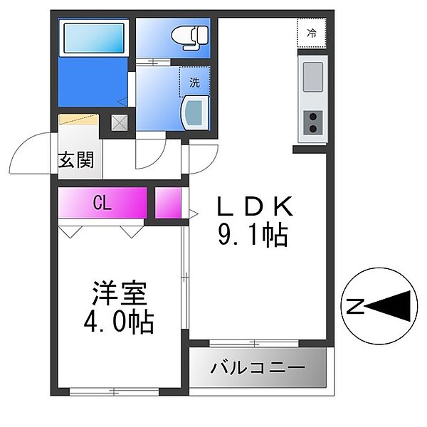 ヴィエント中小阪 ｜大阪府東大阪市中小阪２丁目(賃貸アパート1LDK・2階・31.82㎡)の写真 その2