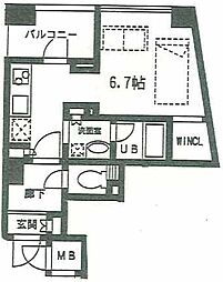 サンピエス池袋 1Kの間取図画像