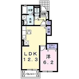 カーサ・リオハC 1LDKの間取図画像