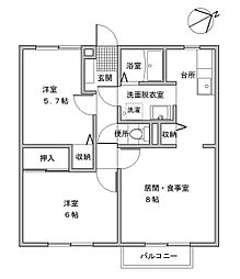 メゾン・デ・ノエル 2LDKの間取図画像