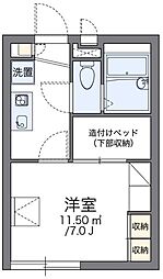 レオパレスますがた 1Kの間取図画像