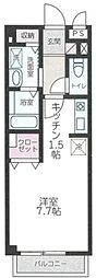 サンバティーク 1Kの間取図画像