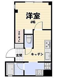 LIKE 1Kの間取図画像