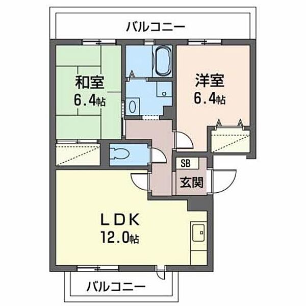 フロラシオン瑞穂 0206｜兵庫県伊丹市瑞穂町６丁目(賃貸マンション2LDK・2階・56.07㎡)の写真 その2