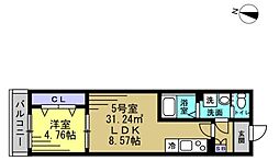TKP北小金I 1LDKの間取図画像