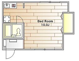 パークハイム本町 2階ワンルームの間取り