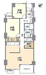 オーロヴェルデ田園調布 2SLDKの間取図画像