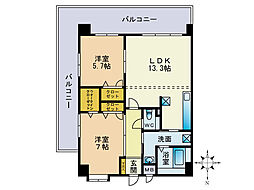 ツインリバーマーレ 2LDKの間取図画像