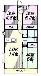 グレースコート 1階3LDKの間取り