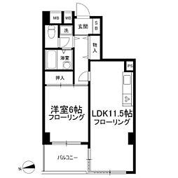 ラ・フォレ根岸 1LDKの間取図画像