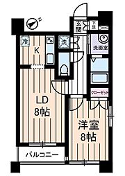 リリエンベルグ弐番館 1LDKの間取図画像