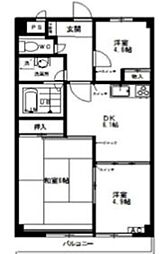 ハイクレスト喜沢南 3DKの間取図画像