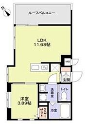 ザ・レジデンス市谷台町 1LDKの間取図画像