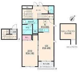 ソル・アスール 2階1LDKの間取り