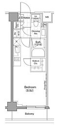 ザ・パークハビオ新宿 ワンルームの間取図画像