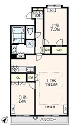 ライオンズヒルズ田端不動坂 2LDKの間取図画像