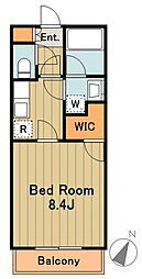 京王相模原線 南大沢駅 徒歩23分の賃貸マンション 1階1Kの間取り