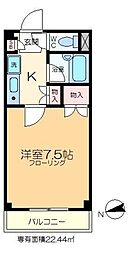 コーポ山喜・3 1Kの間取図画像