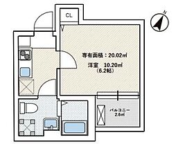 カサ・グランデ上板橋 1Kの間取図画像