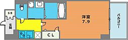エスリード中山手県庁前 9階1Kの間取り