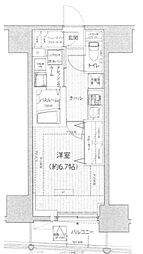 レビスタ白金高輪 9階1Kの間取り