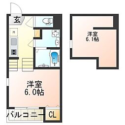トロワ・スール 1Kの間取図画像