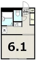 レオパレスアクア 1Kの間取図画像