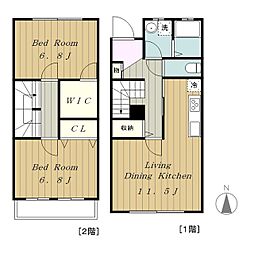セレッソ 2LDKの間取り