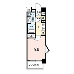 プレール中延 1Kの間取図画像
