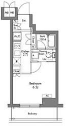 プラウドフラット神楽坂 4階1Kの間取り