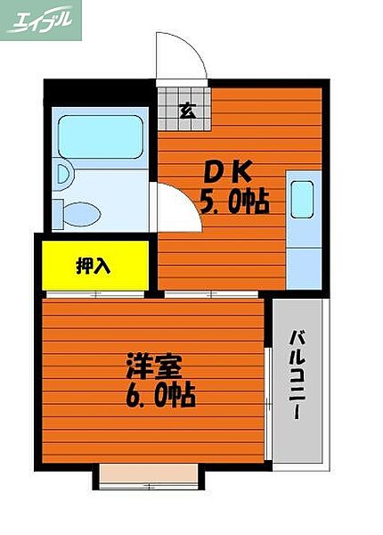 岡山県岡山市北区幸町(賃貸マンション1DK・3階・23.10㎡)の写真 その2