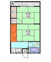 シガビル 2階2Kの間取り