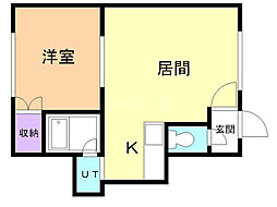 ワンダーハイツ98 1LDKの間取図画像