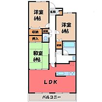 栃木県宇都宮市今泉町（賃貸マンション3LDK・6階・77.88㎡） その1