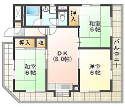 西国分寺山本ビルディング 3階3DKの間取り