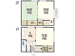 西田貸家Ａ棟 3Kの間取り