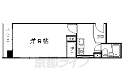 京都地下鉄東西線 山科駅 徒歩8分の賃貸マンション 3階1Kの間取り