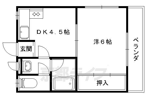 京都府京都市山科区大宅早稲ノ内町(賃貸マンション1DK・1階・24.80㎡)の写真 その2