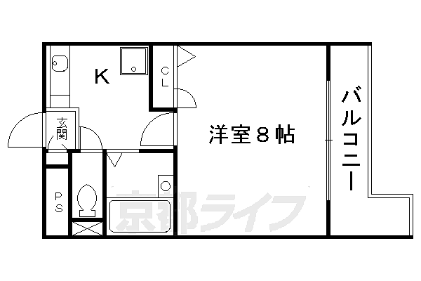 ガーデン深草 303｜京都府京都市伏見区深草野手町(賃貸マンション1K・3階・23.60㎡)の写真 その2