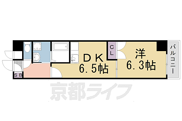 リバーサイド藤井 302｜京都府京都市伏見区竹田七瀬川町(賃貸マンション1DK・3階・29.95㎡)の写真 その2