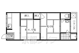 丸阿荘 2階2Kの間取り