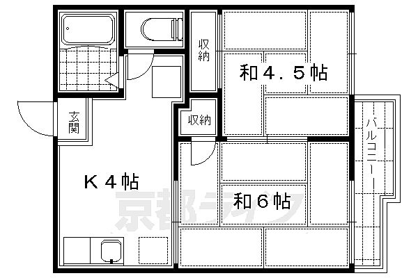 深草エステートII 201｜京都府京都市伏見区深草大亀谷西久宝寺町(賃貸アパート2DK・2階・30.00㎡)の写真 その2