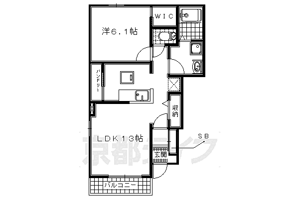 ボナール・ディアコート 103｜京都府八幡市下奈良出垣内(賃貸アパート1LDK・1階・45.77㎡)の写真 その2